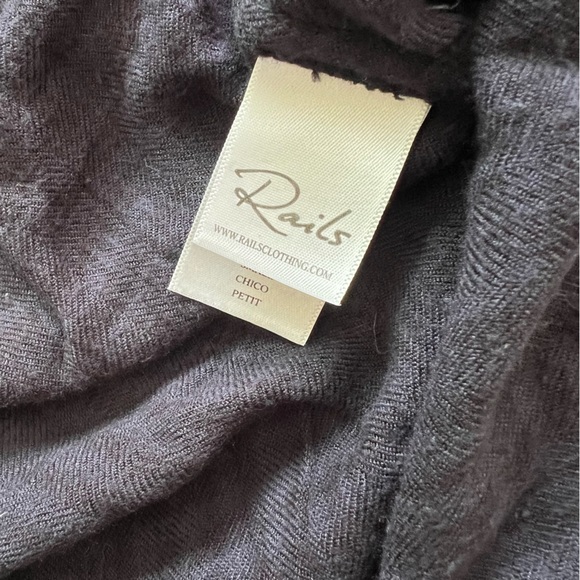 Rails Bianca Shirt Dress Charcoal Shadow Oversized Black Flannel Size Small - Picture 6 of 7